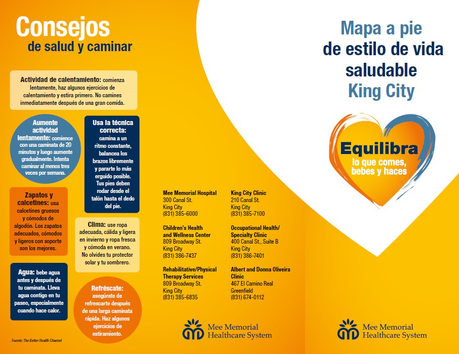 mapa a pie de estilo de vida saludable king city