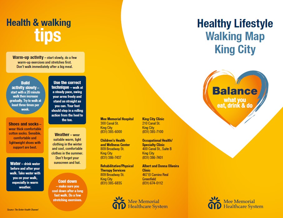 healthy lifestyle walking map king city