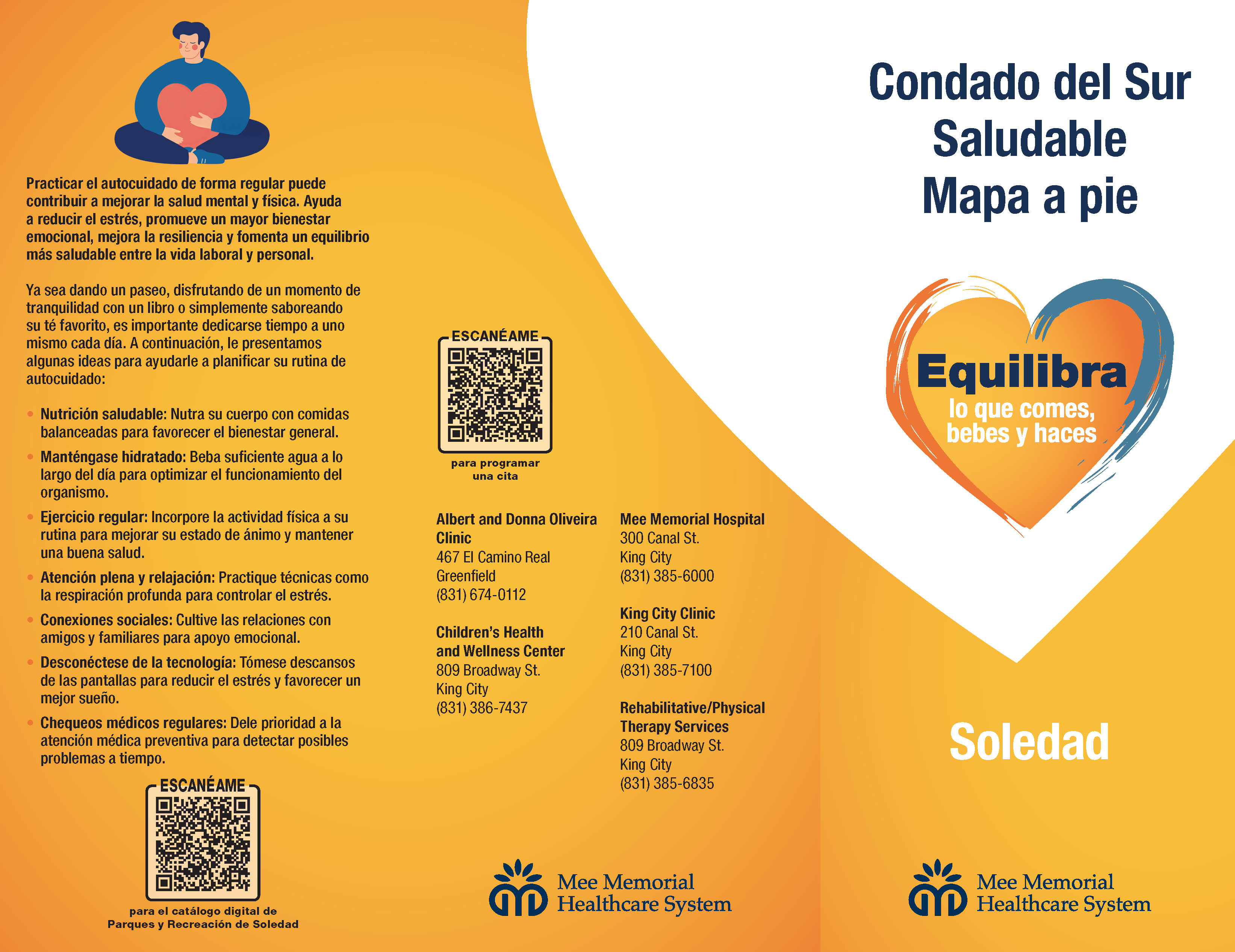 condado del sure saludable mapa a pie